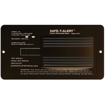 MTI Industries 65-542-BL RV Carbon Monoxide Alarm - Flush Mount, Black